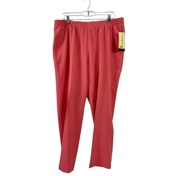 Allison Daley Pants - Allison Daley Women's Coral Paisley Casual Pants